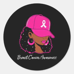 Sticker Rond Femmes noires Guerrier de sensibilisation au cance
