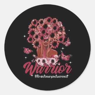Sticker Rond Femmes Noires guerrières Tournesol Cheveux Cerveau
