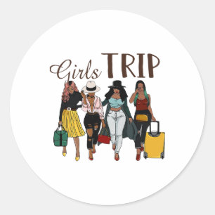 Sticker Rond Femmes noires Voyage Afro Queen Melanin Africain