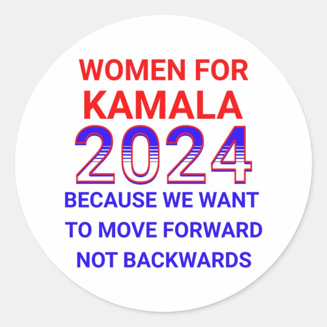 Sticker Rond Femmes pour l'élection de Kamala Harris 2024 (Devant)