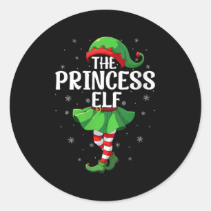 Sticker Rond Femmes Princesse Elfe Noël Filles Femmes Elfe Carr