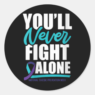 Sticker Rond Femmes Vous Ne Combattrez Jamais Seul Semaine Nati