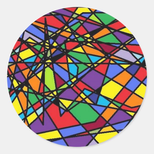 Sticker Rond Fenêtre brisée en verre tendu (Devant)