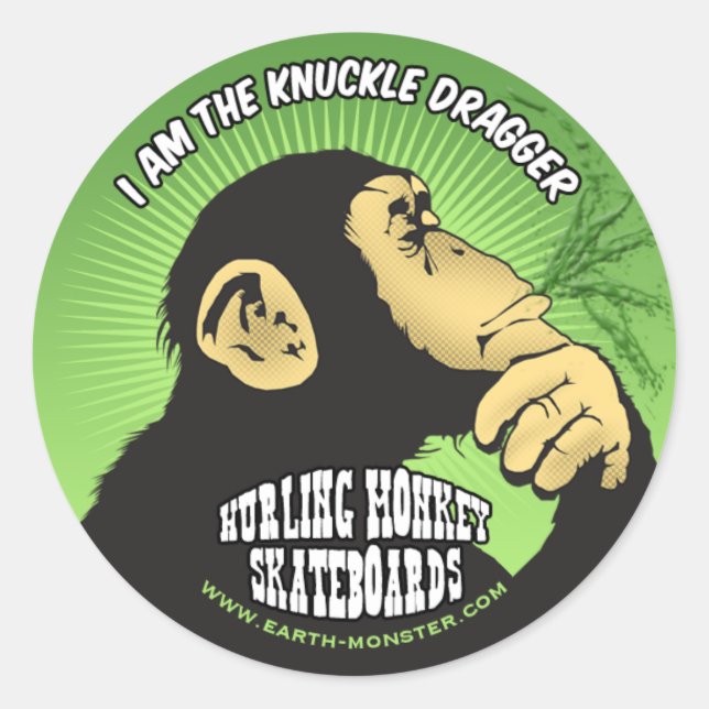 Sticker Rond Fenêtre de singe hurlant (Devant)