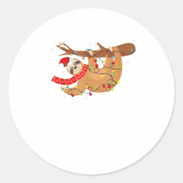 Sticker Rond Fentes Noël Lumières Drôle Fentes Xm (Devant)