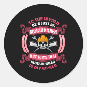 Sticker Rond Fer À Fer Il Est Mon Monde Entier