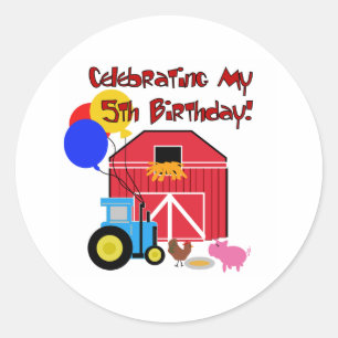 Sticker Rond Ferme 5e anniversaire