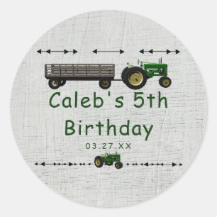 Sticker Rond Ferme Barnyard Tracteur fête d'anniversaire Favori