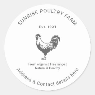 Sticker Rond Ferme de poulets 