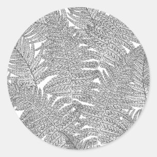 Sticker Rond Ferme en noir et blanc
