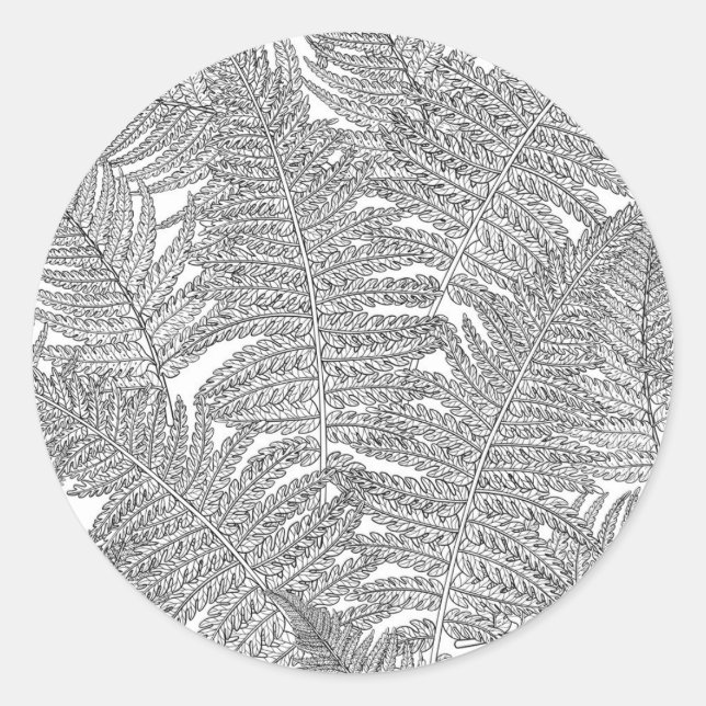 Sticker Rond Ferme en noir et blanc (Devant)