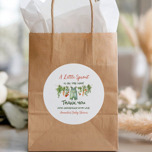 Sticker Rond Ferme Little Sprout Linge de Bébé Shower