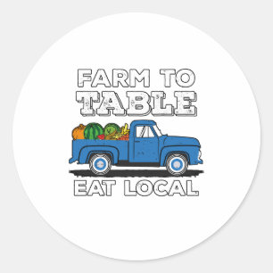 Sticker Rond Ferme Pour Déposer L'Alimentation Des Agriculteur