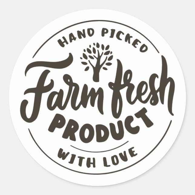 Sticker Rond ferme produit frais nourriture mot art (Devant)
