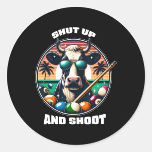 Sticker Rond Fermer Et Tirer Funny Billard Chemise 9 Ll Piscine