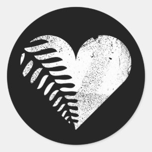 Sticker Rond Fern Heart Dark