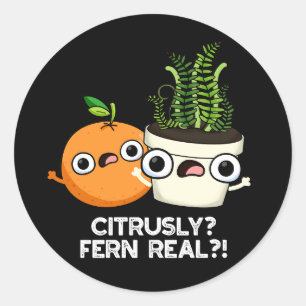 Sticker Rond Ferne Citrusque Véritable Amusante Citrus Plante P