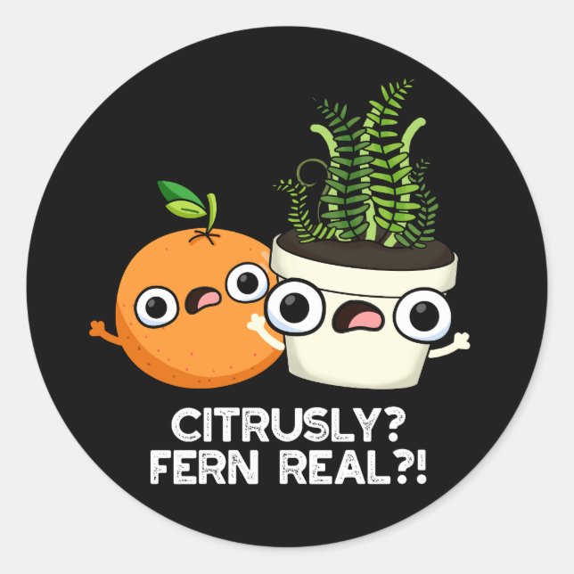 Sticker Rond Ferne Citrusque Véritable Amusante Citrus Plante P (Devant)