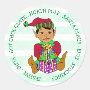 Sticker Rond Festif de Noël fantaisiste dessiné à la main