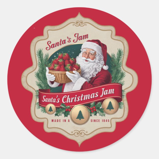 Sticker Rond Festif Noël Père Noël Jam (Devant)
