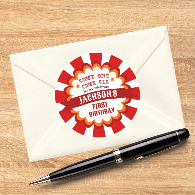 Sticker Rond Festival de cirque Carnival Anniversaire de enfant (Créateur téléchargé)