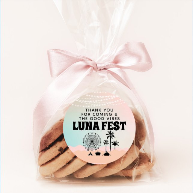 Sticker Rond Festival de musique Pastel Merci (Créateur téléchargé)