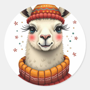 Sticker Rond Festival Lama