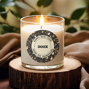 sticker rond   Festive 3 pouces Bonne année!