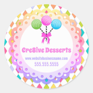 Sticker Rond Festive coloré Pops boulangerie Emballage Seals