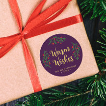 Festive Foliage Chaleureux Moutons Violet Vacances