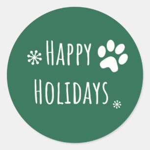 Sticker Rond Festive Joyeuses Fêtes Paw Aroma Accueil Noël