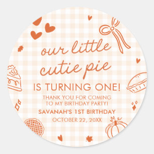 Sticker Rond Fête d'anniversaire à la main d'un petit chou à la