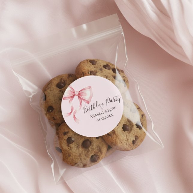 Sticker Rond Fête d'anniversaire arc-en-ciel rose fantaisiste (Créateur téléchargé)