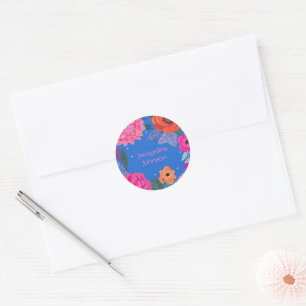 Sticker Rond Fête d'anniversaire aux fleurs sauvages lumineuses