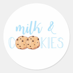 Sticker Rond Fête d'anniversaire bleue Milk and Cookies