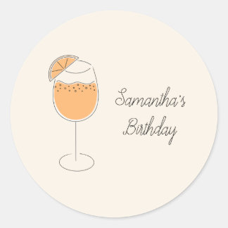 Sticker Rond Fête d'anniversaire cocktail Spritz pétillant