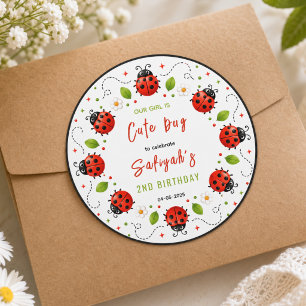 Sticker Rond Fête d'anniversaire de 2 ans sur le thème de deux 