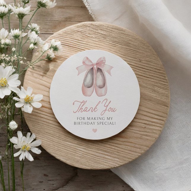 Sticker Rond Fête d'anniversaire de Ballerina (Créateur téléchargé)