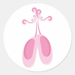 Sticker Rond Fête d'anniversaire de ballerine rose