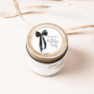 Sticker Rond Fête d'anniversaire de Black Bow