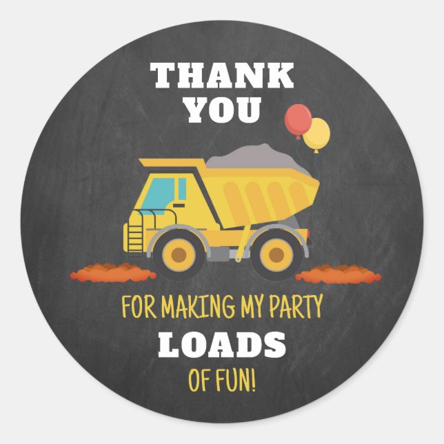 Sticker Rond Fête d'anniversaire de construction Favoriser (Devant)