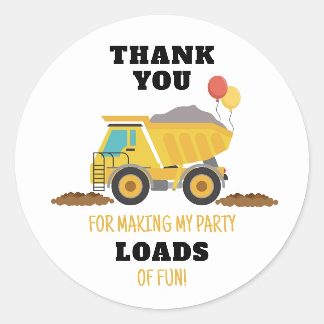 Sticker Rond Fête d'anniversaire de construction Favoriser (Devant)