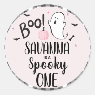 Sticker Rond Fête d'anniversaire de Ghost rose
