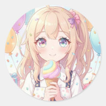 Fête d'anniversaire de glace pour fille d'anime