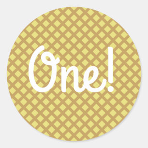 Sticker Rond Fête d'anniversaire de la crème glacée