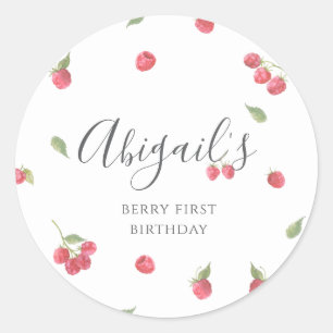 Sticker Rond Fête d'anniversaire de la framboise Sweet Berry