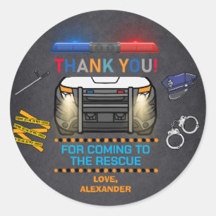 Sticker Rond Fête d'anniversaire de la police Favoriser