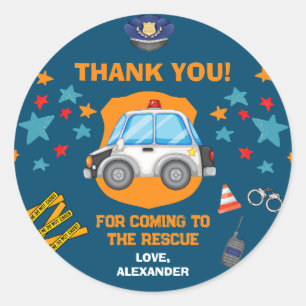 Sticker Rond Fête d'anniversaire de la police Favoriser