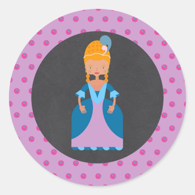 Sticker Rond Fête d'anniversaire de la reine de France (Devant)