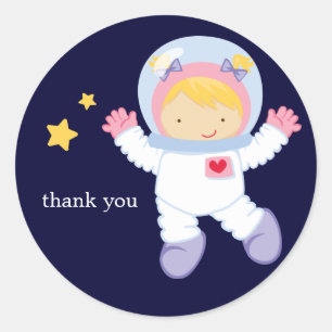 Sticker Rond Fête d'anniversaire de l'espace d'astronaute